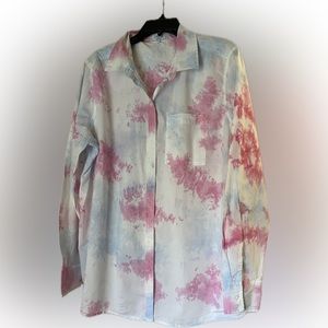 COPY - Women's Cabana by Crown & Ivy Long Sleeve Button Up Top Splatter print S…